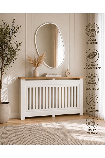 DFN WOOD 18 mm MDF Petek Kapama 165x80x20 cm Beyaz Üstü Kahverengi