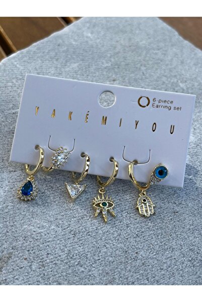nunu takı Yakemiyou Eye Themed Six-Piece Earrings