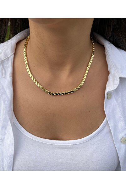 nunu takı Thick Weave Gold Color Necklace