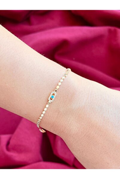 nunu takı Blue Stone Thin Strand Bracelet