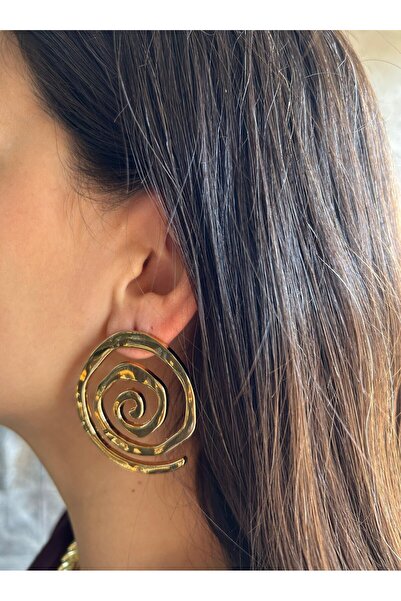nunu takı Gold Spiral Earrings