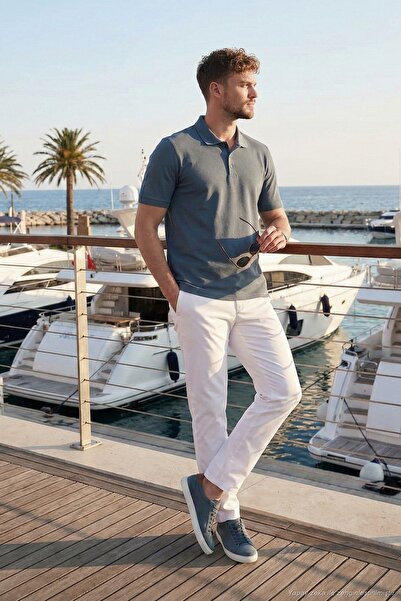 Buratti 100% Cotton Regular Fit Buttoned Polo Neck T Shirt Men's Polo Neck T ...
