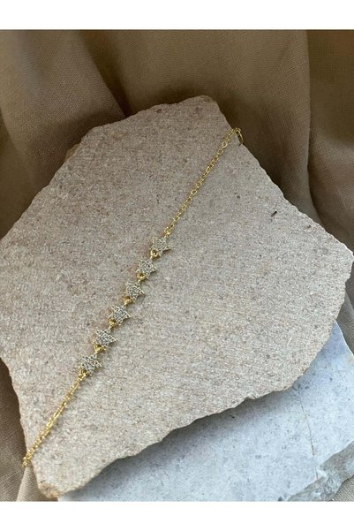 nunu takı Gold Color Stone Star Bracelet
