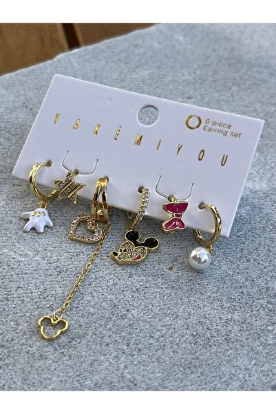 nunu takı Yakemiyou Mickey Six-Piece Earrings