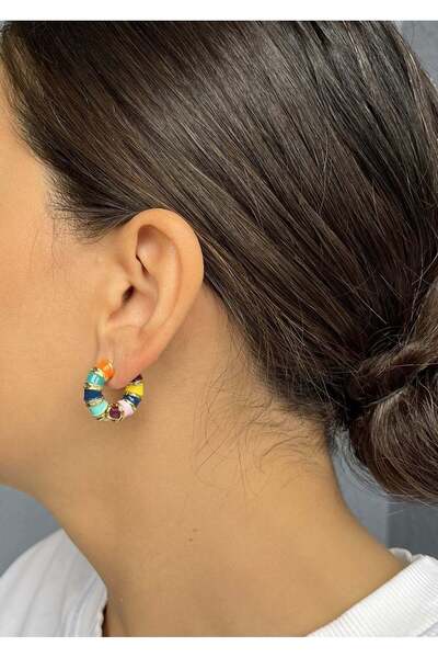 nunu takı Colorful Bagel Earrings