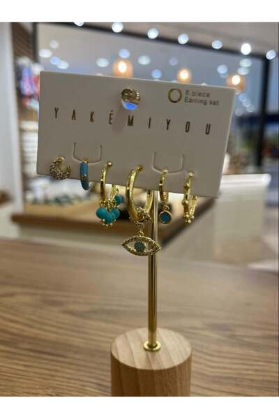 nunu takı Yakemiyou Blue Eye Six-Piece Earrings