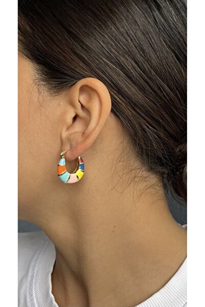 nunu takı Pastel Colored Bagel Earrings