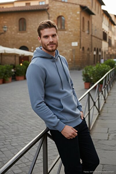 Buratti Regular Fit Hooded Kangaroo Pocket Fleece Lined Soft Sherpa Sweat Men...