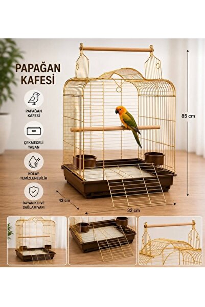ARSPOLO PAPATYA MODELİ SEHPALI PAPAĞAN KAFESİ