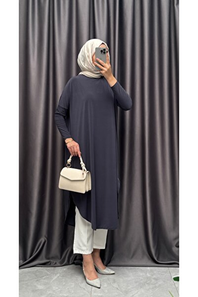 NİSUM MODA YANLARI YIRTMAÇLI SANDY TUNİK