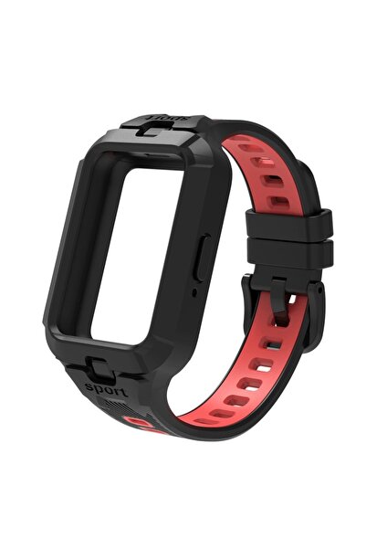 choice2 Huawei Band 11 Pro black red Silicone Case+Strap for Band 11 Pro Smar...