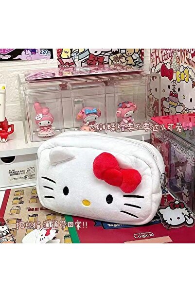 Choice White KT pencil case Cartoon Cat Pencil Case Simple Fashion Multi Func...