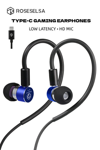 roseselsa Photon Pro Wired Gaming Earphones with Mic Type-C 8mm Driver Detach...
