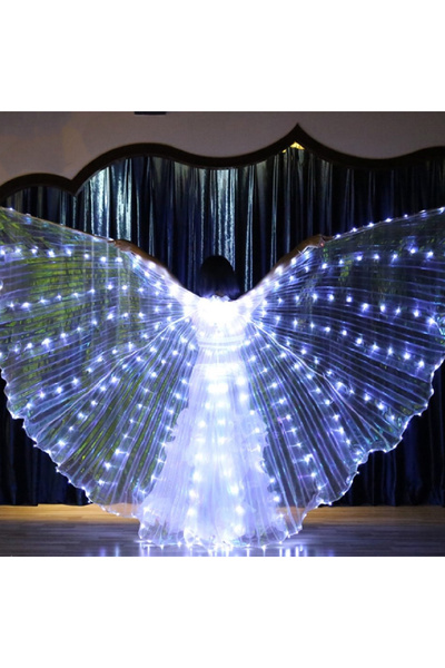 Choice adult(140 cm) white LED Fairy Wings Cloak Adult Children Dancers Color...