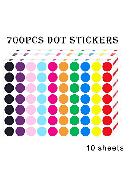 Choice3 E 10Sheets 700-1400 PCS Colored Dot Stickers Round Color Coding Label...