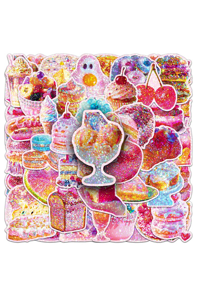 Choice1 30PCS 10/30/50pcs Laser INS Style Dessert Cartoon Stickers Aesthetic ...