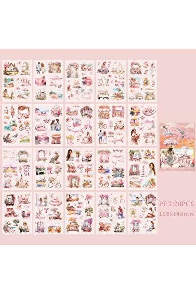 Choice1 A 20Sheets PET Stickers Season Series PET Decorative Stickers Diary S...
