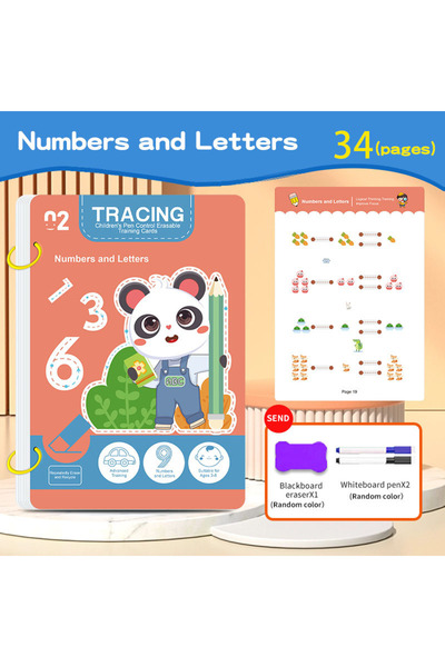 Choice 02 Reusable Magic Tracking Workbook, Suitable for Children, Drawing an...