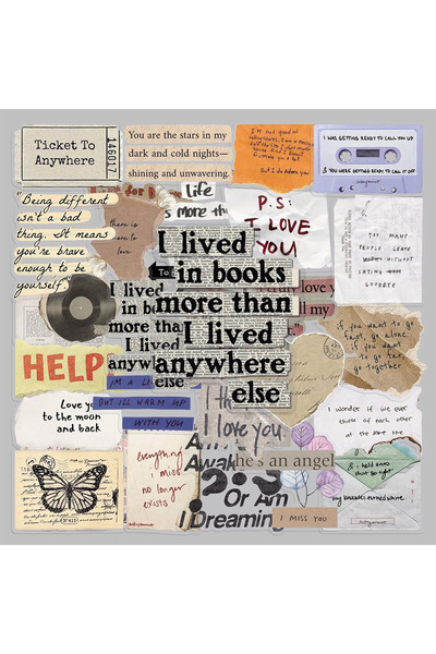 Choice 30PCS 10/30/50pcs Transparent Vintage English Phrases Stickers Cartoon...