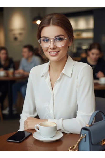 Olivier Philippe Fable White Blue Light Protection Glasses