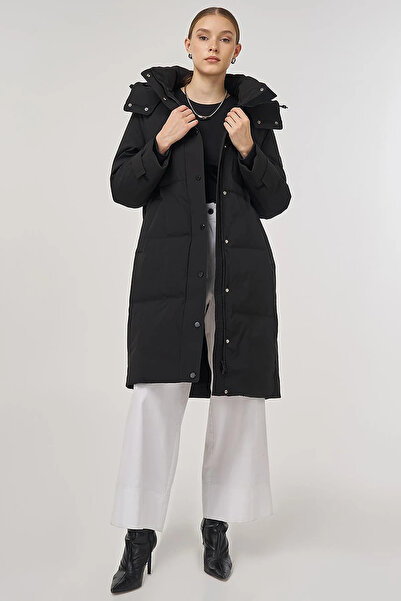 Kayra Pocket Detailed Goose down Coat Black