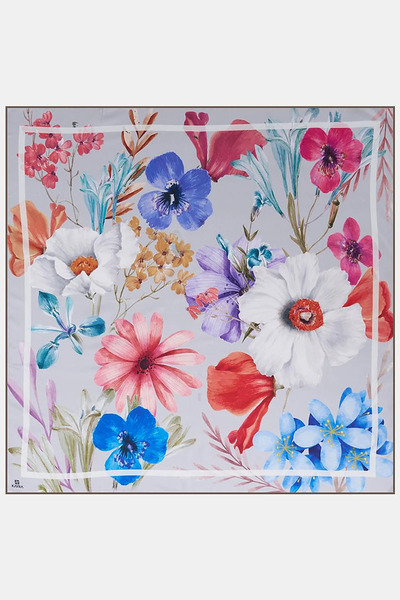 Kayra Floral Patterned Scarf Powder