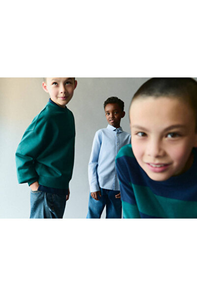 MANGO Kids %100 pamuklu Oxford gömlek