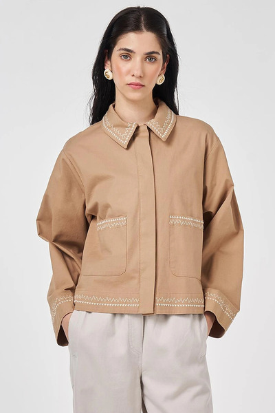 KYR Punto Stitched Short Jacket Beige