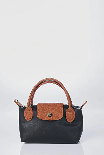 Kayra Small Size Faux Leather Bag Black