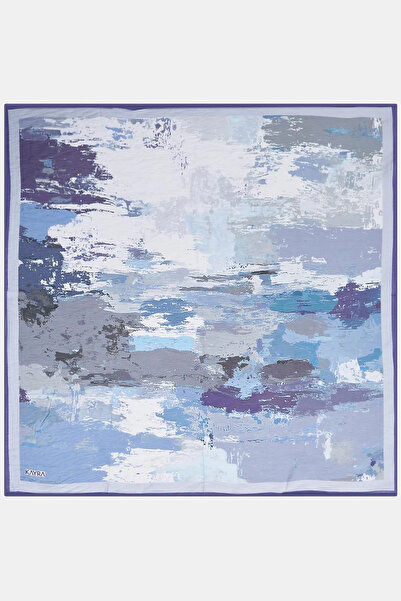 Kayra Abstract Pattern Scarf Indigo