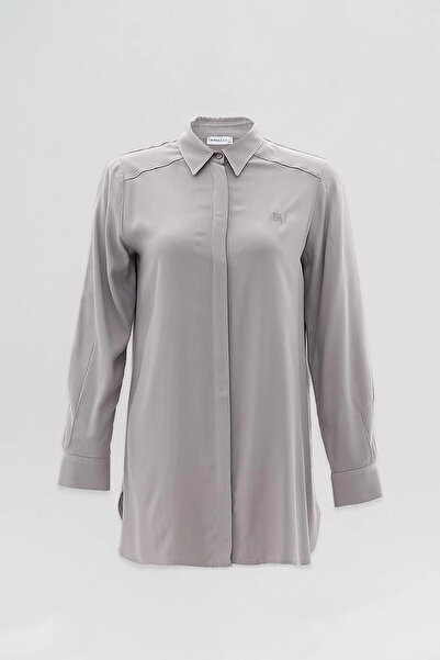 Kayra Light Gray Basic Tunic - Paw Hidden