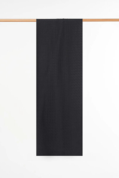 Kayra Logo Detailed Wool Silk Shawl Black