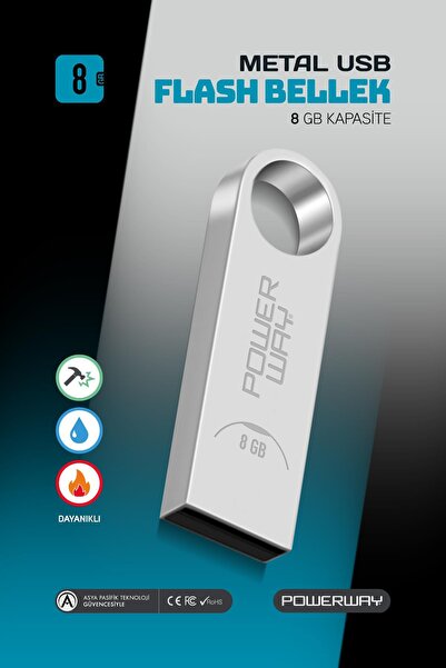 POWERWAY 8 GB Metal Usb Flash Bellek