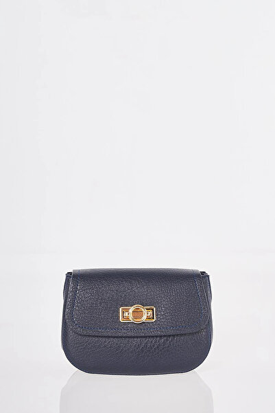 Kayra Buckle Detailed Shoulder Bag Navy Blue