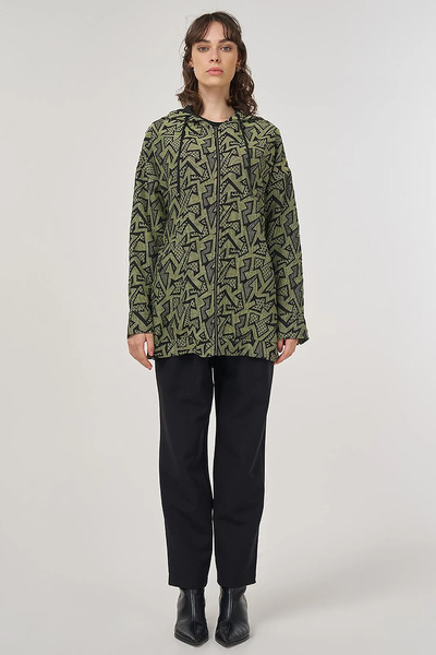 KYR Abstract Pattern Viscose Jacket Lime