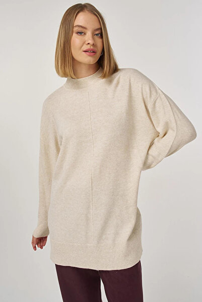 Kayra Sewn Detailed Knitwear Tunic Stone