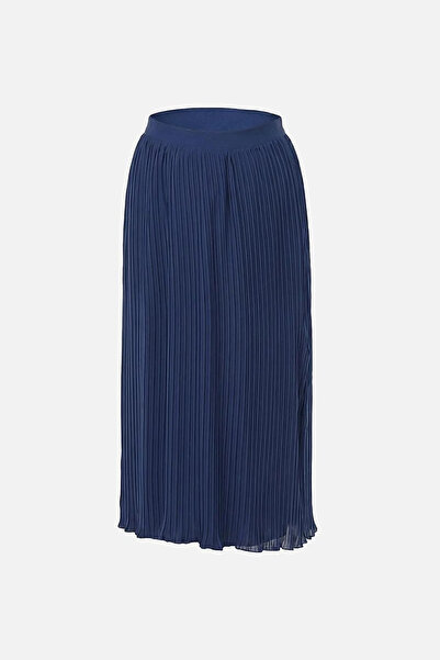 Kayra Pleated Chiffon Skirt Indigo