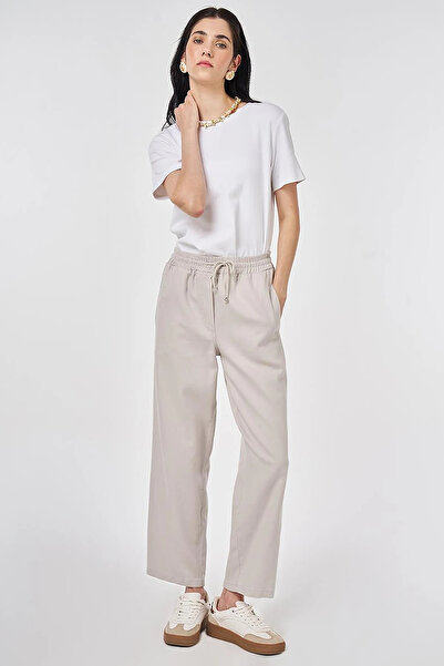 KYR Lace-Up Canvas Trousers Light Gray