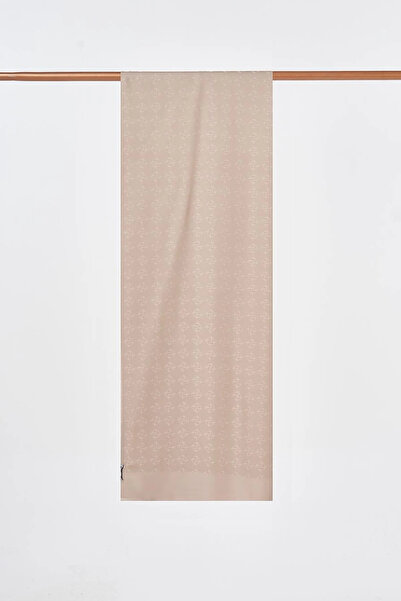 Kayra Logo Detailed Bamboo Shawl Beige