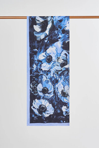KYR Floral Pattern Viscose Shawl Purple