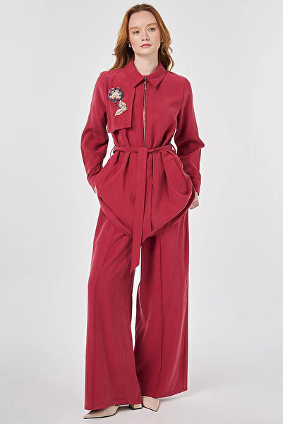 KYR Bead Embroidered Modal Double Set Ruby