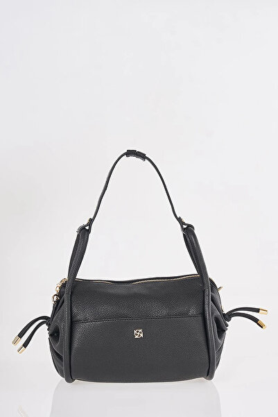 Kayra Knot Handle Hobo Bag Black