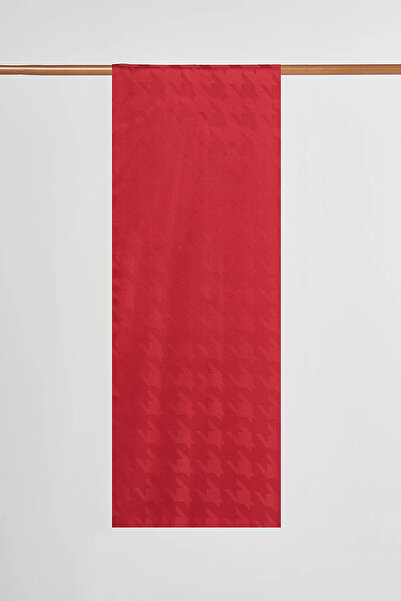 Kayra Goose Feet Pattern Jacquard Shawl Cherry