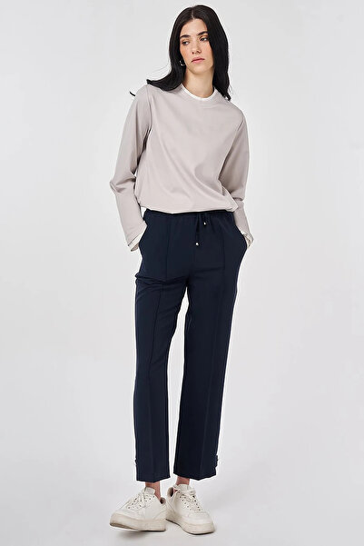 KYR Çima Stitched Relaxed Fit Trousers Dark Navy Blue