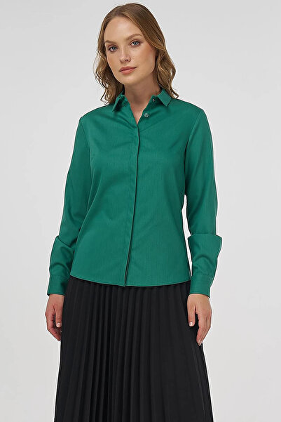 Kayra Shirt Collar Blouse Green