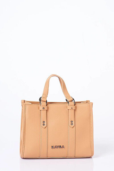 Kayra Faux Leather Tote Bag with Shoulder Strap Camel