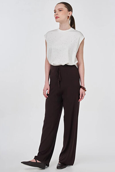 Kayra Relaxed Fit Knitwear Trousers Dark Brown