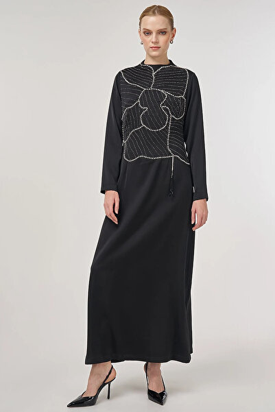 Kayra Rochie elegantă brodata neagră