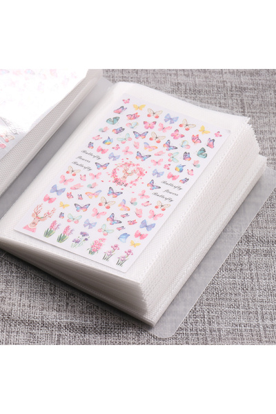 Choice 1991 100 Slots Empty Nail Art Sticker Storage Book Album Exhibition De...