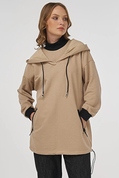 KYR Hooded Three Thread Sweatshirt Beige